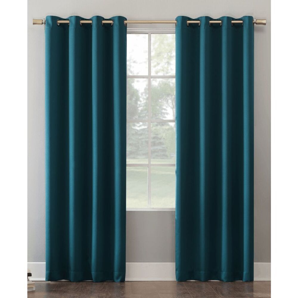 Sun Zero Oslo Theater Grade 100% Blackout Grommet Curtain Panel 52" x 95" Teal